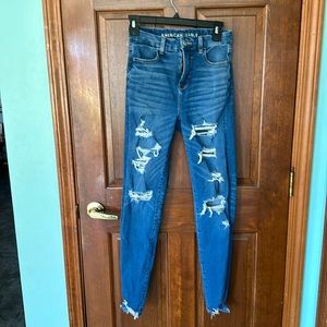 American Eagle distressed the dream Jean high rise size 0 long